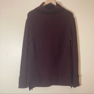 Vince burgundy wool cashmere blend mock neck sweater